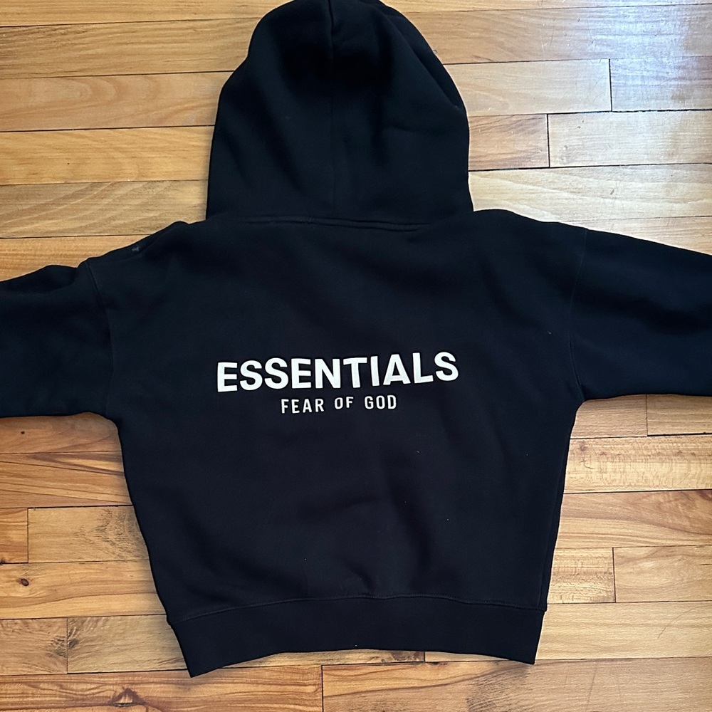 Essentials Jet Black Pullover Hoodie - Picture 2 of 3
